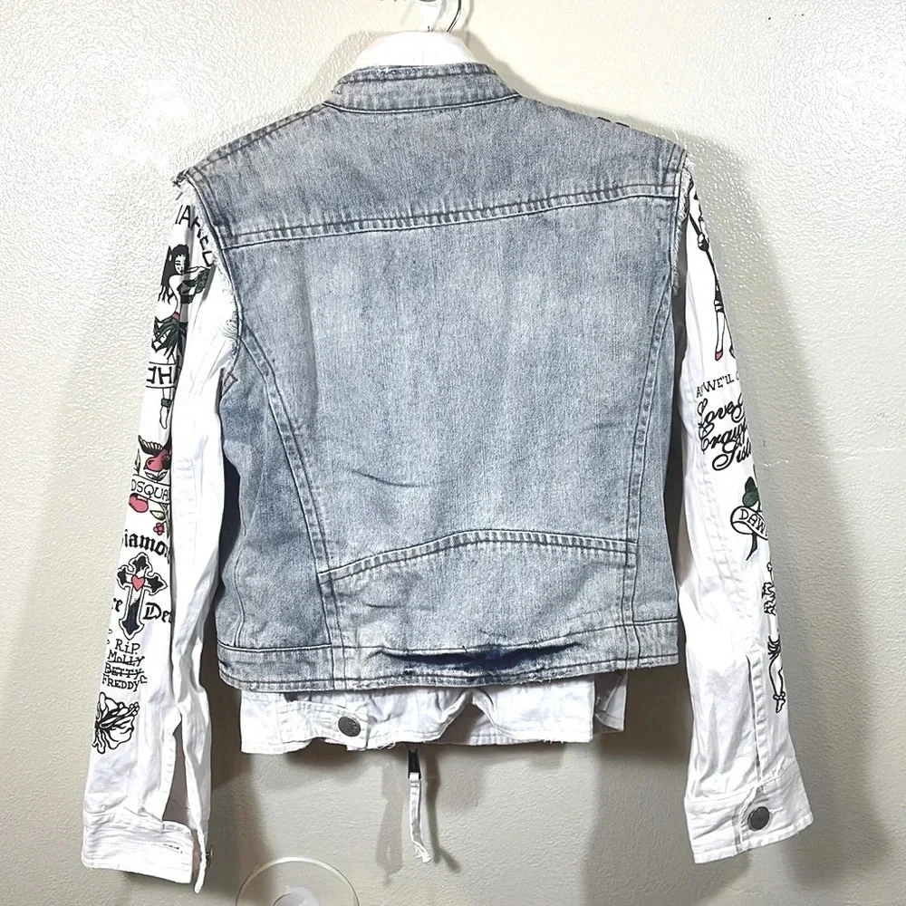 DSQUARED2 Hawaiian Tattoo Denim Jacket size 50/ 40 US Large